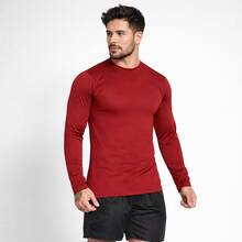 Unisex UV 50+ Sun Protection Base Layer Shirt For Cold And Hot Weather, Thermal Compression - 紅色 - 查看 1