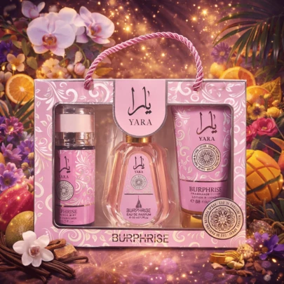 Lattafa BURPHISE YARA 3-PIECE WOMEN'S PERFUME GIFT SET - 50ML EDP + 88ML FRAGRANCE MIST + 88G LOTION - LUXURIOUS FEMININE PERFUME