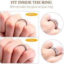 Ring Size Adjuster Set, 8 Different Sizes Transparent Ring Adjusters (With Storage Box), 4 Types Of Ring Adjustment Pads, Suitable For All Types Of Loose Rings, Cuttable Invisible Coil Ring Tightener, Unisex - Multicolor - View 7