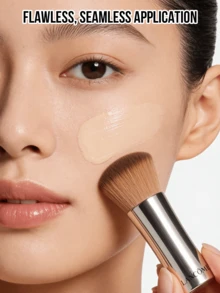 Cọ trang điểm Kabuki Lancôme Absolue Micro-Glow, lông cọ siêu mềm, dày giúp tán kem nền hoàn hảo, nhẹ và dễ mang theo, cán kim loại màu bạc và vàng bóng bẩy với thiết kế chuyển màu trắng hồng trang nhã, dụng cụ trang điểm cao cấp giúp pha trộn màu sắc mượt mà, lý tưởng cho sử dụng hàng ngày, du lịch và làm quà tặng. - Màu nâu  Mocha - Xem 2