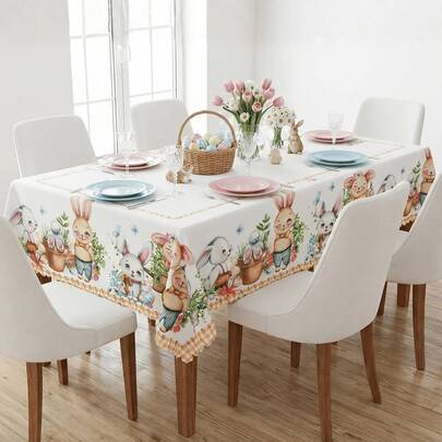 Toalha de Mesa Jantar 4 6 8 Lugares Decoração Pascoa Estampada Exclusiva Otimo Caimento Acabamento Ultrassônico