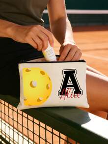 Personalized Embroidered Thin Cotton Cosmetic Bag, Bridesmaid Gift, Bridal Party Gift, Women's Gift, Customized Toiletry Bag, Makeup Bag, Personalized Makeup Bag With Name, Customized Makeup Bag Storage Pouch, Letter Embroidered Makeup Bag, Bridesmaid Gift Box, Multi-Functional, Decorative, Monogram - Multicolor - View 8