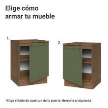 Gabinete Bajo Cocina Madesa Vik 60cm Con Encimera MV - Marrón y Verde - Ver 4
