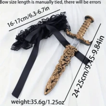 Đồ chơi hóa trang Halloween bằng nhựa chạm khắc tối màu, dao đồ chơi kiểu Gothic cổ điển, bộ trang trí Halloween kiểu cung điện Gothic. - dao găm chạm khắc - Xem 11