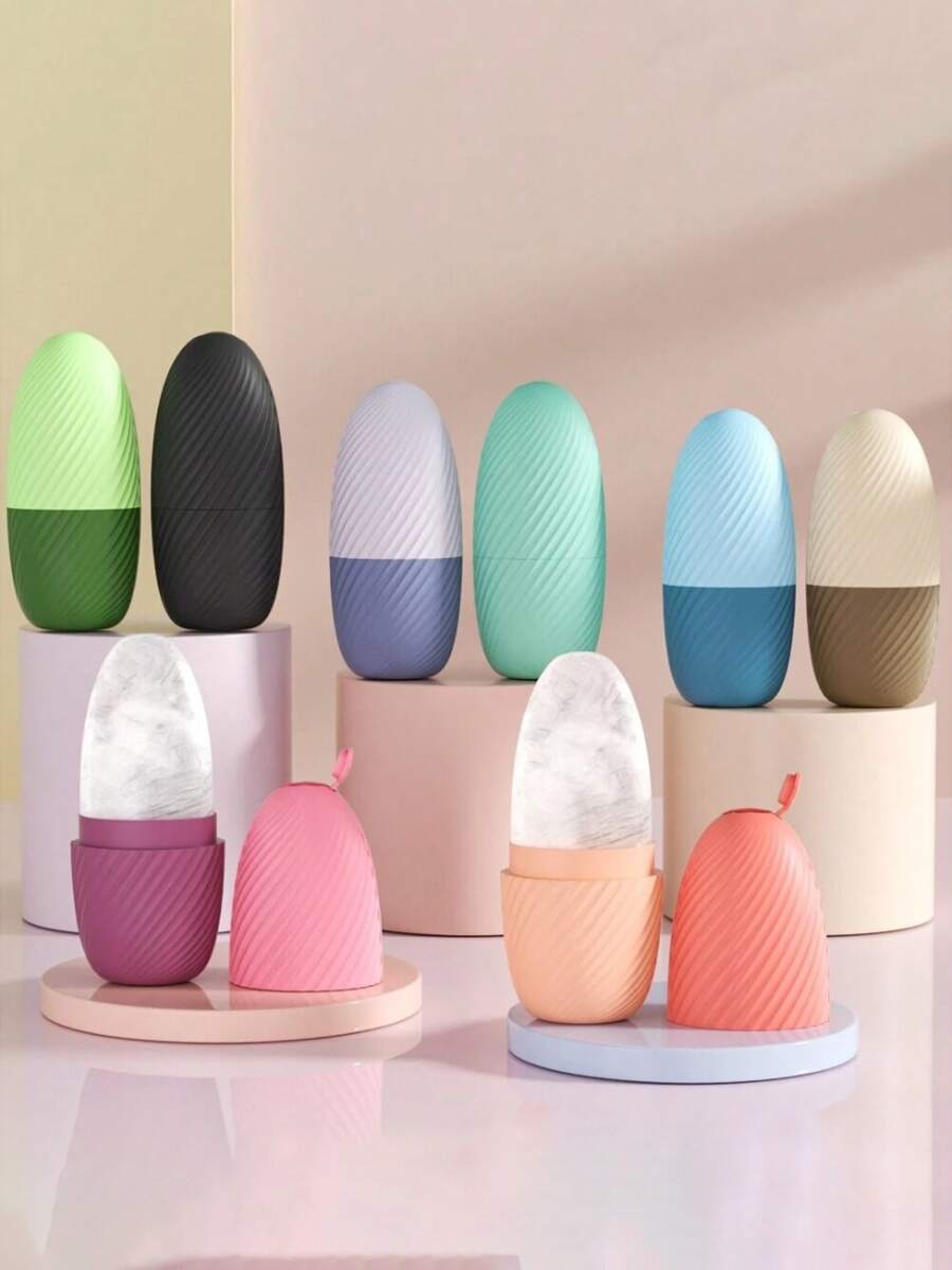 1pc Silicone Beauty Ice Cube Tray, Facial Massage Ice Roller Beauty Tool, Portable - Multicolor - View 1