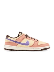 Nike Dunk Low Retro SE 2 系列男士运动鞋，透气吸汗，百搭易洗，纯色浅棕色/米色/紫色，运动日常款，HF3141-200 - 淺棕色/米黃色/紫色 - 查看 3