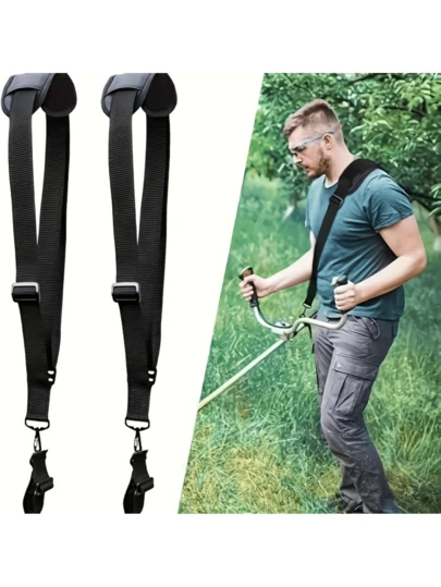 1pc Adjustable Lawn Mower Shoulder Strap - Featuring Ergonomic Shoulder Strap And Metal Buckle - Fabric Back Support, Designed For Comfortable Mowing Experience, Suitable For Men And Women. Lawn Mower Accessory, Comfortable Fitting Shoulder Strap, Metal Buckle Connection.