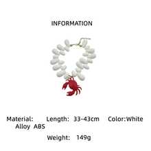 1件新款时尚简约水滴螃蟹串珠吊坠项链，海洋主题设计，独特优雅的女士项链，适合日常佩戴 - 水滴螃蟹吊墜套裝 - 查看 6