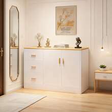 Credenza Bufetera Moderna Aparador Multiusos Minimalista Mueble Bufetero - Blanco - Ver 1
