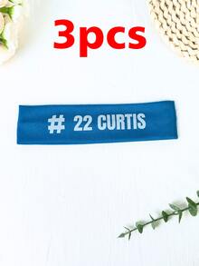 1/3/5件装,定制头带装饰,个性化发圈,定制球形图案+文字,可印制您的名字,适合团队和啦啦队装饰、生日派对礼物、闺蜜主题派对 - 彩色 - 查看 20