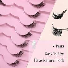 Faux-cils de style renard naturel pour un maquillage léger, design d'ailes à l'occidentale, doux et simulés, parfaits pour un usage quotidien et scénique - Rose bonbon - Voir 5