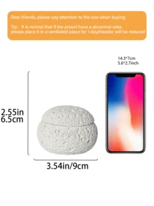 极简主义混凝土黑洞香炉，圆形树脂香石，配有香炉配件。适用于冥想、家居装饰、厨房或咖啡馆，也是一份很棒的乔迁礼物。 - 彩色 - 查看 4