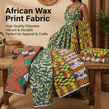 Polyester African Print Fabric Bright Colorful Design For Sewing Maxi Dresses Wedding Guest Outfits Skirts Tunics And Matching Headscarves Perfect For DIY Tailoring Patchwork Quilts Fashion Accessories Cushion Covers Curtain Panels And Creative Sewing Crafts - Multicolor - View 7