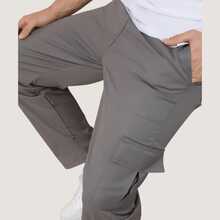 Kit Of 3 Men's Cargo Pants, Tactical Twill, Casual Streetwear, Military Style, Functional Pockets, For Daily Use, Work, Adventure, Urban Fashion - 柿子色 - 沙色 - 灰色 - 查看 7