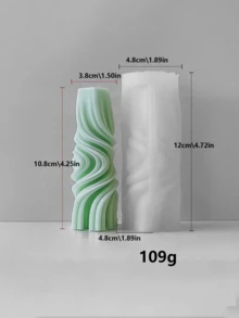 Geometric Wave Cylindrical Silicone Mold, Suitable For Aromatherapy Candles, Handmade Soap, And Gypsum Diffusers - Elliptical Craft Tool - White - View 17