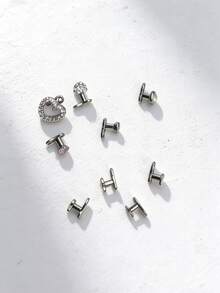 2pcs 14G Medical Steel CZ Zirconia Subdermal Anchor Piercing Jewelry With Top And Base, Punk Style Hypoallergenic Microdermal Piercing Gift For Women - Multicolor - View 2