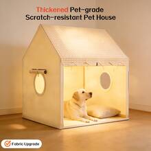 Upgraded Thicker Version Dog House, Metal Frame, Upgraded Thicker Fabric Material, Brand New Hook And Loop Design - Brown - View 6