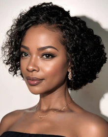 HJ WEAVE BEAUTY Pixie Cut Wigs Human Hair 100% 13x4 Melted Skin Lace Wig Side Part Curly Wigs Brazilian Jerry Curl Short Bob Wigs For Women Natural Black Color 180 Density - SPure Natural - Xem 8