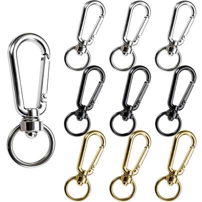 6/8 st roterande metallnyckelringar med fjäderspänne, nyckelringar i zinklegering, smyckeskrokar, dekorativa hårdvarutillbehör, lämpliga för gör-det-själv-nyckelringar, snoddar, ryggsäckar, plånböcker, kreativ present till alla hjärtans dag, årsdagar, födelsedagar, helgdagar (3 färgalternativ)