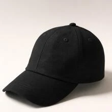 Unisex Basic Plain Adjustable Casual Baseball Cap For Sports, Summer And Sun Protection - Black - View 4