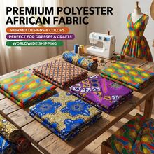 Tela de poliéster con estampado de cera africana, patrón brillante para confección de ropa personalizada, incluyendo vestidos de fiesta, faldas, blusas y atuendos tradicionales, ideal para costura DIY, patchwork, colchas, accesorios de moda y pañuelos para la cabeza - Multicolor - Ver 7