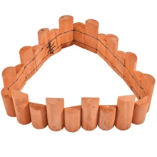 Butterslay 2PCS Garden Fences Wooden Landscape Border Edging Outdoor Short Fence Garden Log Rolls For Decorative Courtyard Patio Pathway, Brown - màu nâu - Xem 10