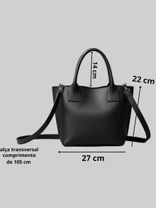 Women's Small Handbag With Crossbody Strap, Elegant Solid Color, Women's Handbag - 黑色 - 查看 5