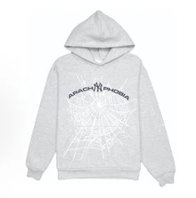 SP5DER Unisex Hoodies , Special Number Graphic Hoodie Long Sleeve Sweatshirts Loose Pullover Tops - 淺灰色 - 查看 1
