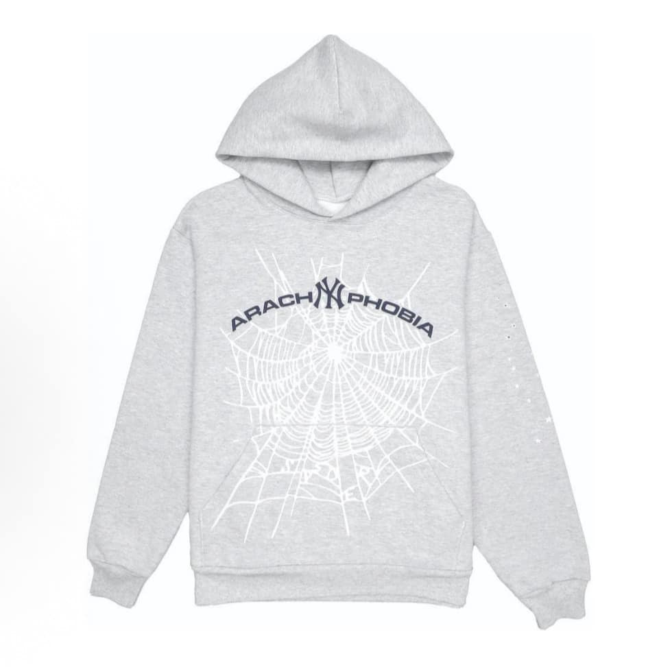 SP5DER Unisex Hoodies , Special Number Graphic Hoodie Long Sleeve Sweatshirts Loose Pullover Tops - 淺灰色 - 查看 1