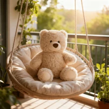 10.23英寸/26厘米吉福德熊系列毛绒玩偶，动漫卡通可爱毛绒玩偶，抱枕，沙发装饰，节日和生日礼物 - 卡其色 - 查看 1