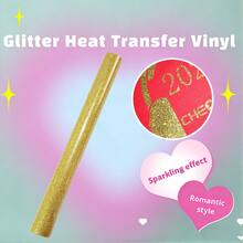 1 Roll Glitter/Glossy Glitter/Glitter PUFF Heat Transfer Vinyl Roll - Sparkle Glitter For T-Shirt Fabric Iron-On Transfers - Gold-gLI002 - View 9