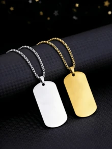 Stainless Steel Military Dog Tag Necklace - Fashionable And Minimalist, Exuding A Rugged Quality, Suitable For Outdoor Activities, Music Festivals, Camping, And Other Events. A Great Gift For Your Boyfriend/Girlfriend, Graduation Season, Father's Day, Mother's Day, Back To School, Halloween, Christmas - Multicolor - View 16