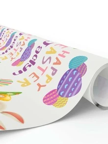 1pc Customized Easter Themed Wrapping Paper, Personalized Name Gift Packaging, Spring Holiday Design With Rabbit & Egg Patterns, Customizable Name Printing, Decorative Gift Wrapping Paper For Easter Celebration And Spring Holidays, Available In 2 Sizes, High-Quality Paper Suitable For Gift Boxes, Bags And Parcels - Easter Style 1 - View 5
