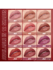 12Pcs Velvet Matte Lipstick Nude Matte Soft Dark Color Stick High Pigmented Long-Lasting Waterproof Lip Stick Lip Balm Beauty Cosmetics Gift For Girls And Women - 6pcs SetB - View 6
