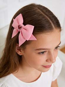 3 st. hårnålar med rosett, hjärtformade hårspännen med rosett, söta och utsökta accessoarer, söta hårnålar, håraccessoarer för barn, håraccessoarer för småbarn, kläder för fyra årstider, lämpliga för både hem och utflykter, barnpresenter, lämpliga för turistfotografering, högtidsfester - Multifärgad - Visa 4