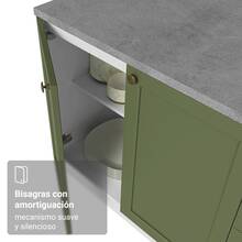 Gabinete Bajo Cocina Madesa Vik 40cm Con Encimera BV - Blanco y Verde - Ver 7