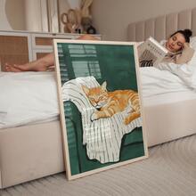 Tranh nghệ thuật mèo tam thể cam dễ thương, tranh chân dung thú cưng đáng yêu, tranh canvas không khung, tranh trang trí tường, thích hợp cho phòng ngủ, văn phòng, phòng khách, quán cà phê, trang trí nhà cửa và ký túc xá. - Nhiều màu - Xem 2