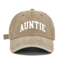 1pc Printed "Auntie" Washed Baseball Cap, Adjustable Outdoor Sun Protection Casual Hat, Suitable For Travel, Beach Holiday, Y2K Style For Young People - Baseball Caps, Beanies, Sun Hats, Bucket Hats, Cool Hats, Headwear, Stylish Hats, Fashion Hats, Everyday Hats, Von Dutchs, Nyxx Hat, Hats For Women, Gorras Para Mujer, Valentine's Day - Multicolor - 查看 7