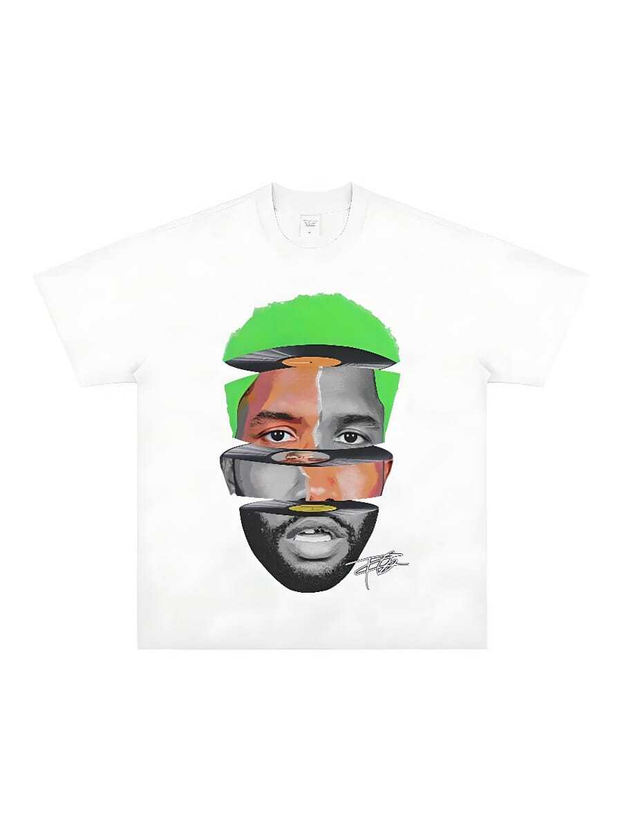 Comfortable Summer 2025 Franks Oceans Rapper Hip Hop Blond Short Sleeve T-Shirt Men Cotton Streetwear Summer Men Fashion T Shirt Clothing Fans Gift - trắng - Xem 1
