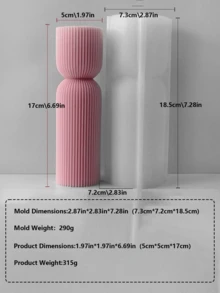 Geometric Wave Cylindrical Silicone Mold, Suitable For Aromatherapy Candles, Handmade Soap, And Gypsum Diffusers - Elliptical Craft Tool - White - View 14