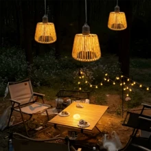 1pc Hand-Woven Rattan Chandelier, Hanging Chandelier, Japanese Rattan Lamp, Bohemian Style, Battery-Powered, Suitable For Kitchen, Dining Room, Living Room, Bedroom, Hallway, Entryway, And Patio (Battery Not Included) - Battery Box - View 8