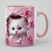 Cốc cà phê gốm hình mèo con - Thiết kế khoét lỗ trang trí, cốc trà tái sử dụng hàng ngày, chất liệu cao cấp, món quà ngày lễ hoàn hảo (Chỉ rửa bằng tay) - Nhiều màu - Xem 11