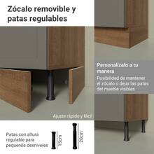 Gabinete Bajo Cocina Madesa Vik 70cm Con 2 Puertas MG - Marrón y Gris - Ver 8