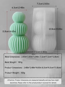 Geometric Wave Cylindrical Silicone Mold, Suitable For Aromatherapy Candles, Handmade Soap, And Gypsum Diffusers - Elliptical Craft Tool - White - View 13