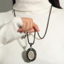 新款欧美时尚吊坠项链，简约百搭长款毛衣链，秋冬款 - 彩色 - 查看 3