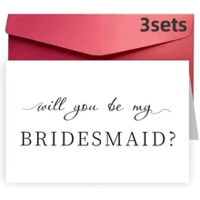 1pc "Will You Be My Bridesmaid?" Card, Bridesmaid Wedding Card, Elegant Card To Give To Best Friend - Multicolor - View 14