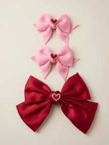 3 st. hårnålar med rosett, hjärtformade hårspännen med rosett, söta och utsökta accessoarer, söta hårnålar, håraccessoarer för barn, håraccessoarer för småbarn, kläder för fyra årstider, lämpliga för både hem och utflykter, barnpresenter, lämpliga för turistfotografering, högtidsfester - Multifärgad - Visa 13