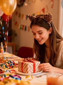 1 Stück Cartoon Haarband für Frauen, Leoparden Katze Ohren Haarband, süß & elegant Haarclip, modisch & vielseitig Haaraccessoire, geeignet für Feiertage, Zuhause, Alltagstragen, Osterdekoration, Valentinstag Party Outfit, Muttertags Geschenk, Valentinstag Geschenk für Mädchen - Verschiedenfarbig - Übersicht 8