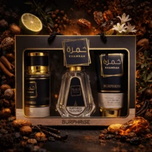 Lattafa BURPHISE KHAMRAH 3-PIECE GIFT SET - EAU DE PARFUM 50ML + LOTION 88ML + MIST 88G - LUXURIOUS PERFUME - Oriental - View 1