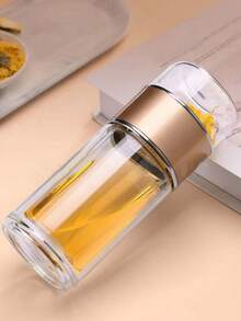 1个茶漏水瓶，双层玻璃水瓶带过滤器，散装茶叶浸泡器，便携式泡茶器，硼硅酸盐玻璃材质，防漏，独立茶叶隔层，适用于冷热饮，旅行、办公、居家使用，成人健康礼品 - 彩色 - 查看 3